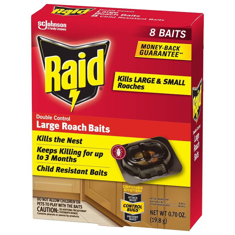 slide 12 of 13, Raid Roach Baits Double Control Large 8ct, 8 ct