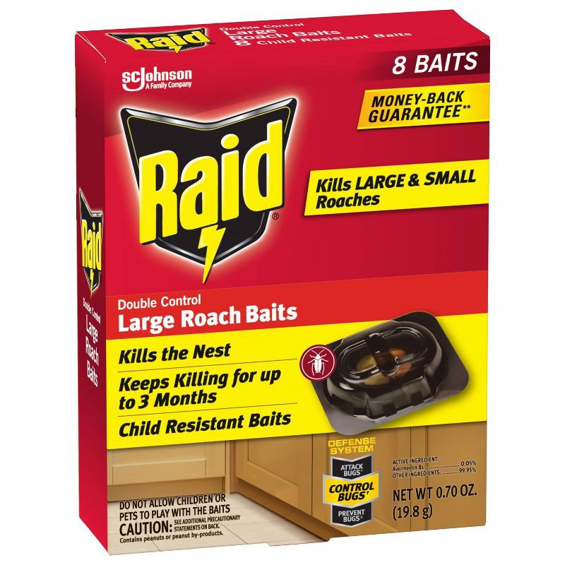 slide 13 of 13, Raid Roach Baits Double Control Large 8ct, 8 ct