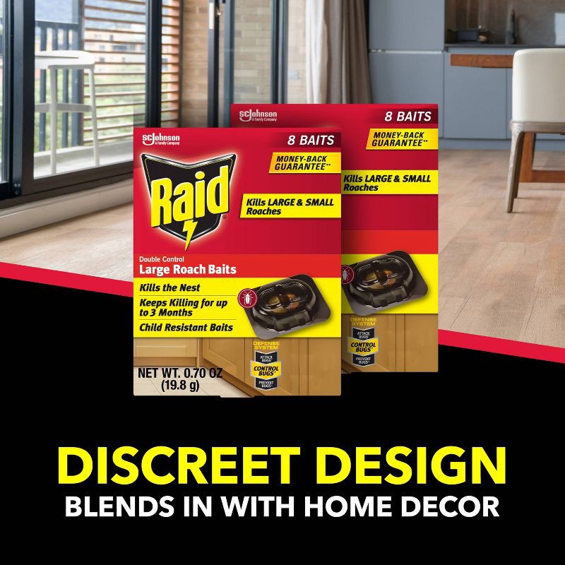 slide 7 of 13, Raid Roach Baits Double Control Large 8ct, 8 ct