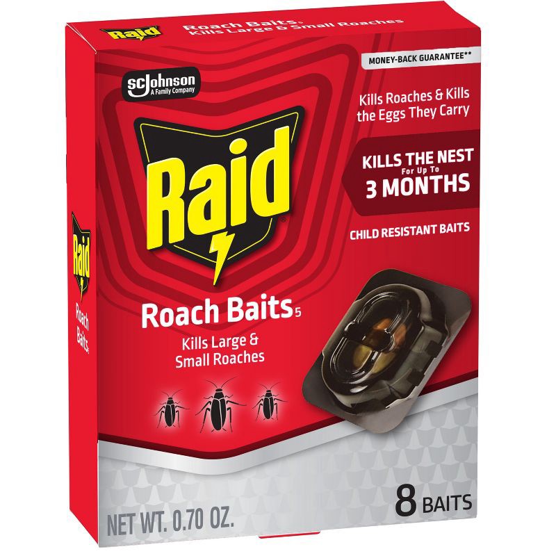 slide 1 of 13, Raid Roach Bait Indoor Large & Small Roach Killer - 8ct, 8 ct