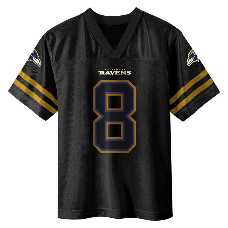 slide 2 of 3, NFL Baltimore Ravens Lamar Jackson Boys' Black Short Sleeve Jersey - L, 1 ct