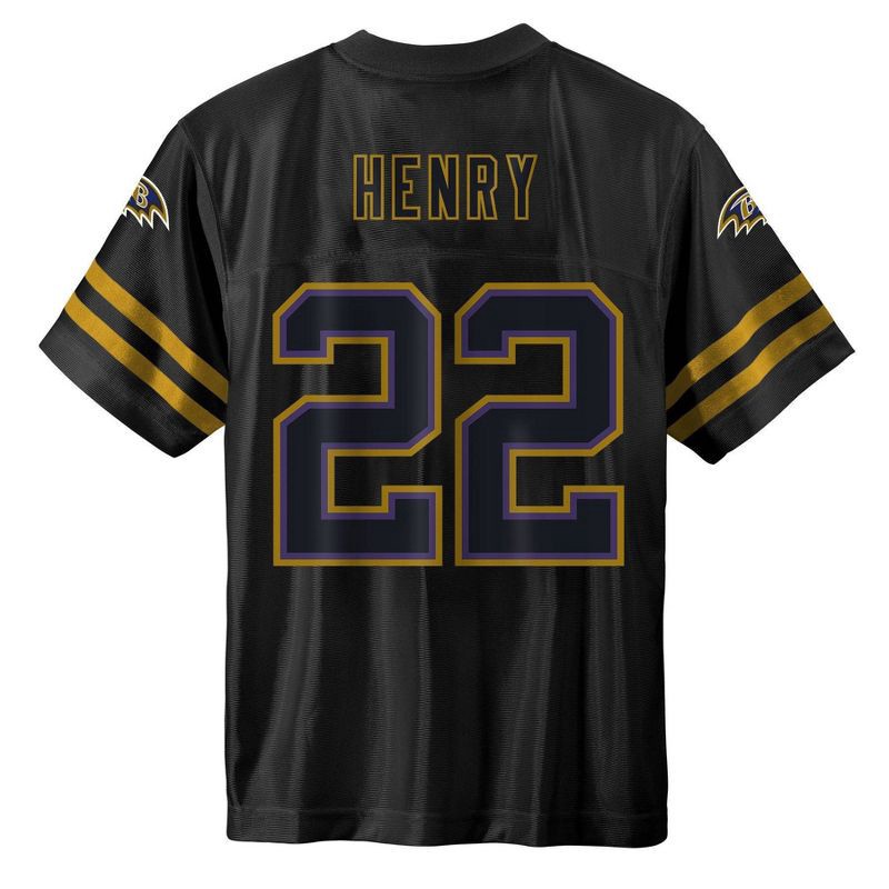 slide 3 of 3, NFL Baltimore Ravens Derrick Henry Boys' Black Short Sleeve Jersey - XS, 1 ct