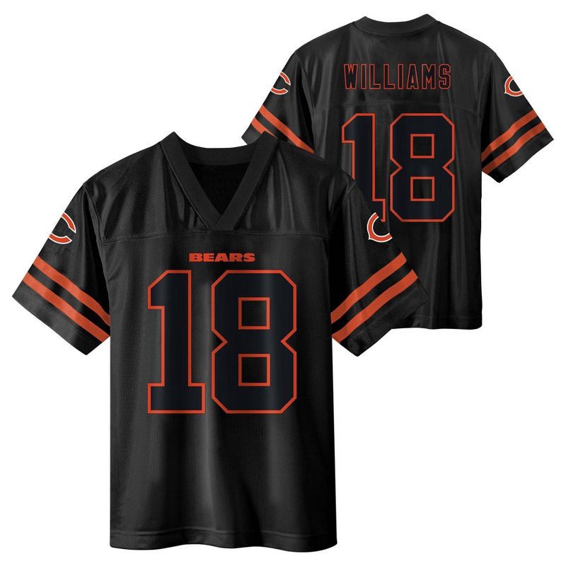 slide 1 of 3, NFL Chicago Bears Caleb Williams Boys' Black Short Sleeve Jersey - L, 1 ct