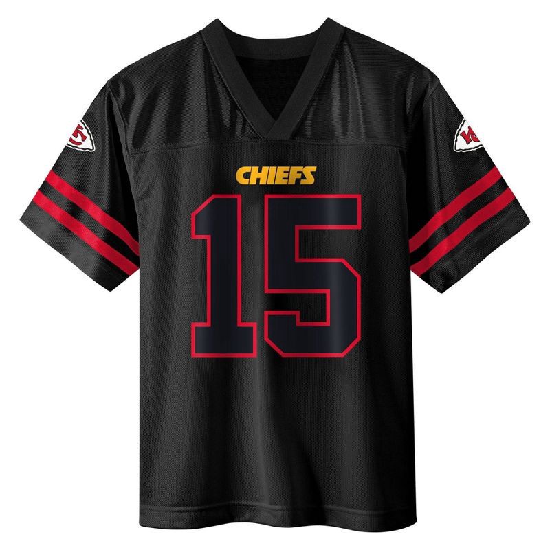 slide 2 of 3, NFL Kansas City Chiefs Patrick Mahomes Boys' Black Short Sleeve Jersey - XS, 1 ct