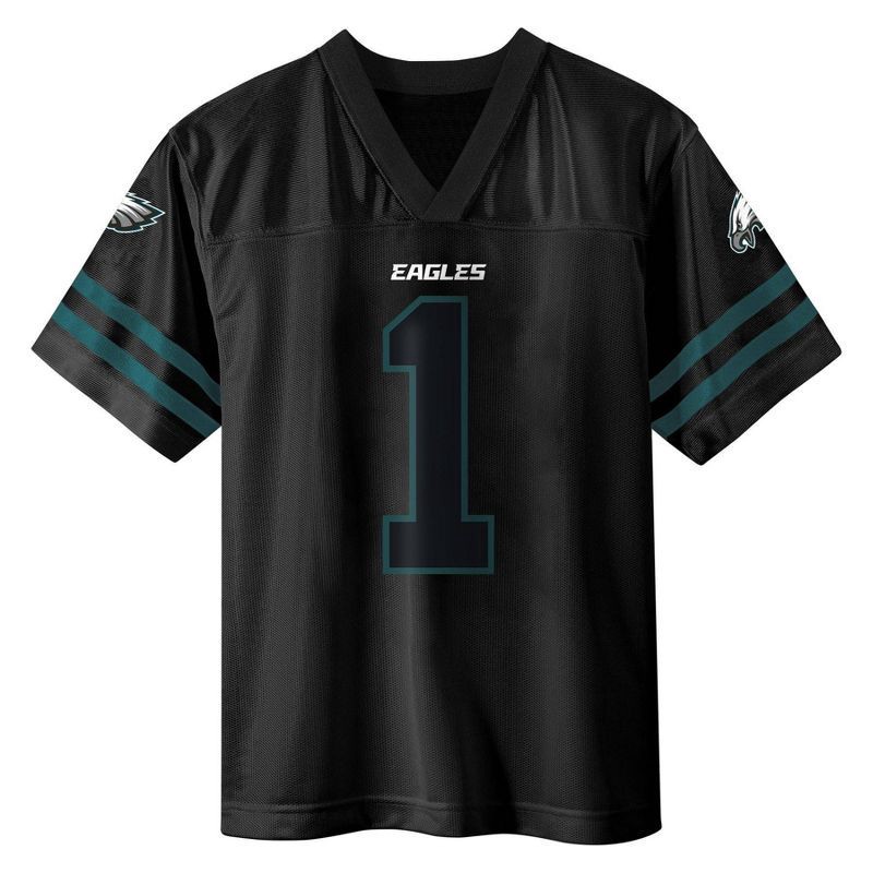 slide 2 of 3, NFL Philadelphia Eagles Jalen Hurts Boys' Black Short Sleeve Jersey - M, 1 ct