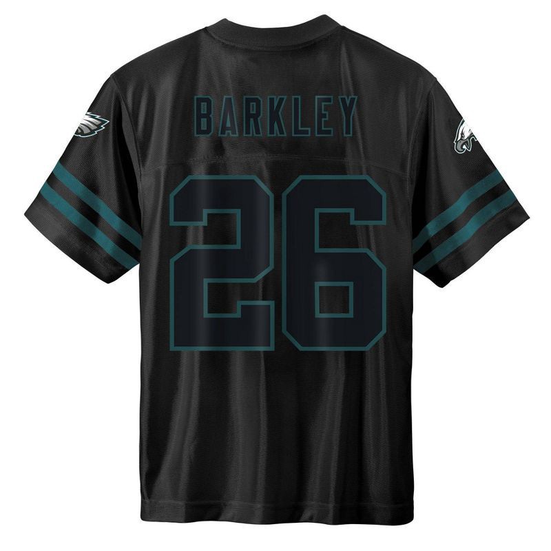slide 3 of 3, NFL Philadelphia Eagles Saquon Barkley Boys' Black Short Sleeve Jersey - XS, 1 ct