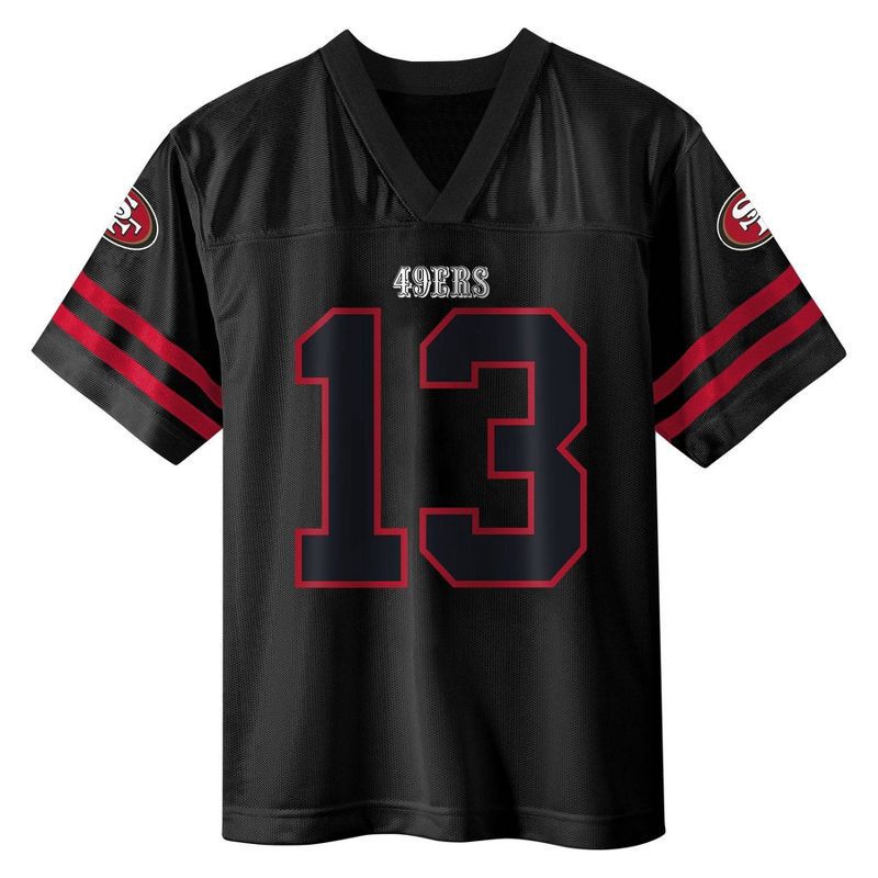 slide 2 of 3, NFL San Francisco 49ers Brock Purdy Boys' Black Short Sleeve Jersey - L, 1 ct