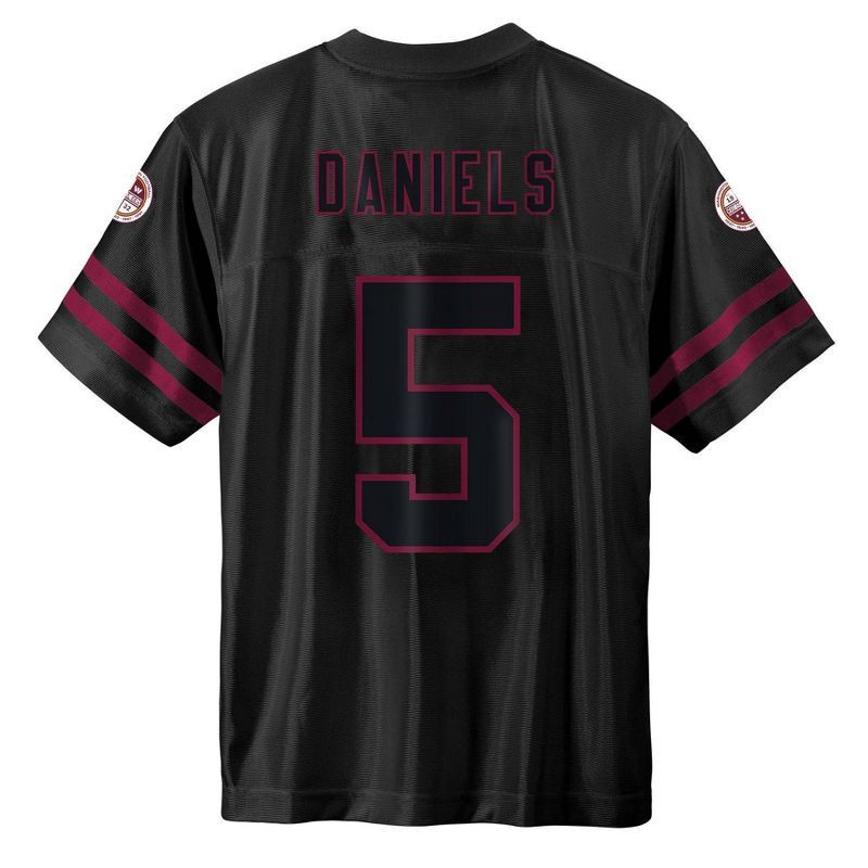 slide 3 of 3, NFL Washington Commanders Jayden Daniels Boys' Black Short Sleeve Jersey - XS, 1 ct