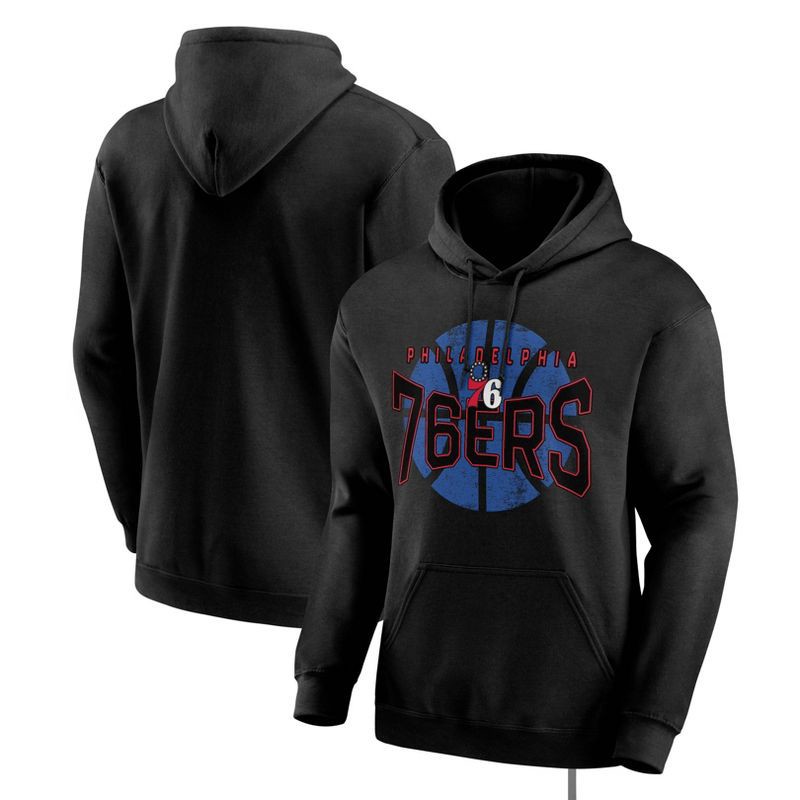 slide 3 of 3, NBA Philadelphia 76ers Men's Black Hooded Sweatshirt - L, 1 ct