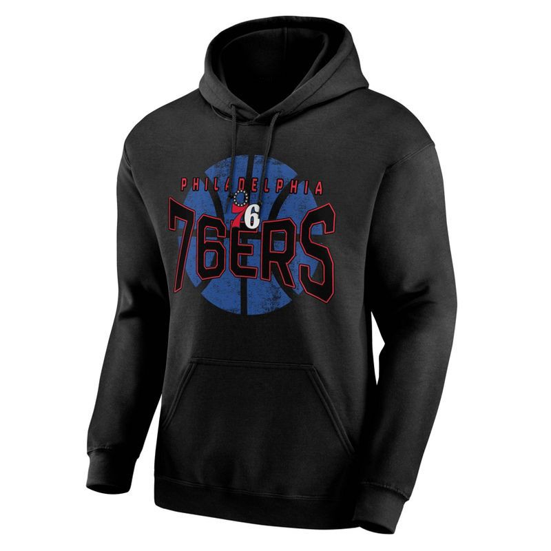 slide 1 of 3, NBA Philadelphia 76ers Men's Black Hooded Sweatshirt - L, 1 ct