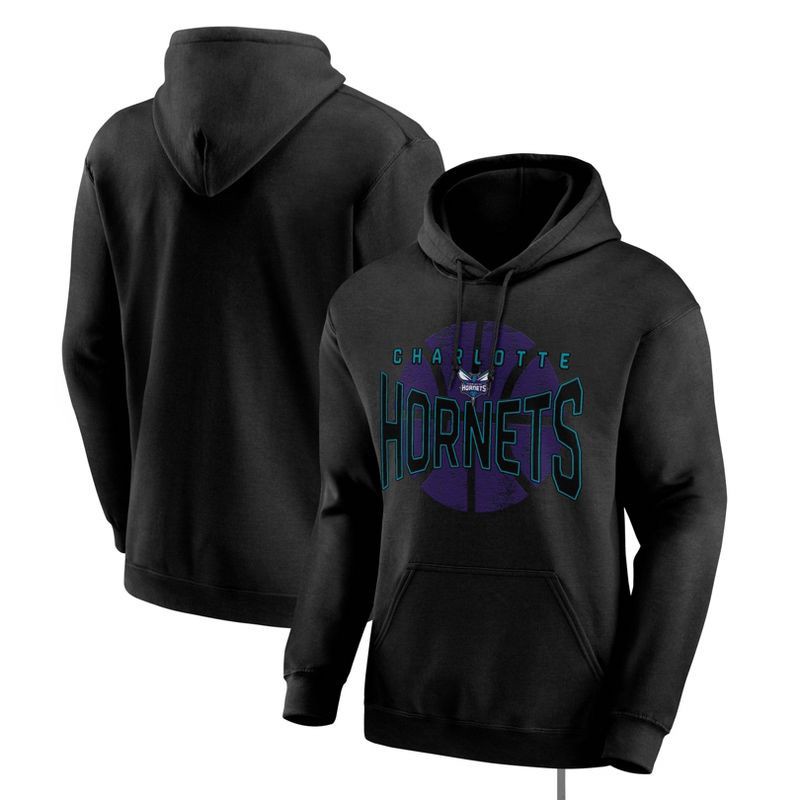 slide 3 of 3, NBA Charlotte Hornets Men's Black Hooded Sweatshirt - XL, 1 ct