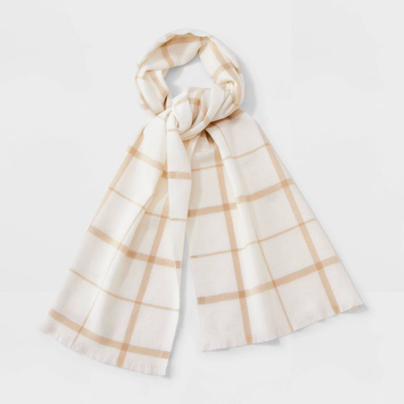 slide 1 of 3, Light Weight Woven Scarf - Universal Thread™ Beige, 1 ct