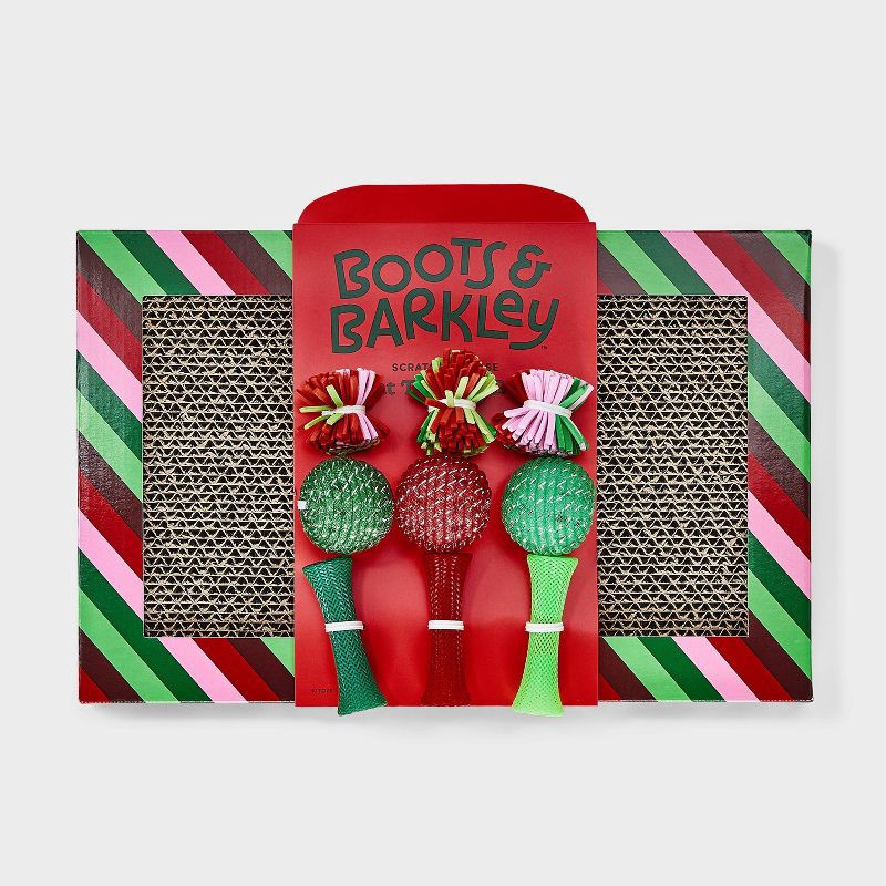 slide 1 of 3, Cat Scratch Pad and Ball Toy Set - 10pcs - Boots & Barkley™, 10 ct