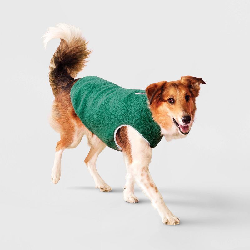 slide 1 of 3, Faux Shearling Dog Vest - Boots & Barkley™ Green XL, 1 ct
