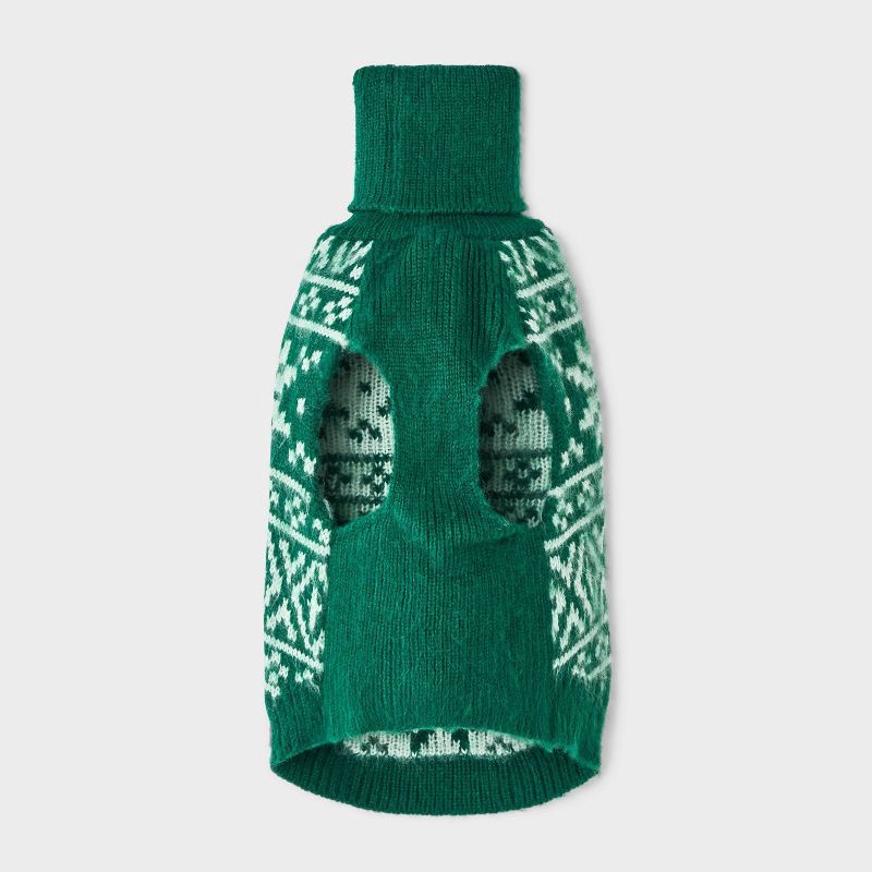 slide 3 of 6, Fair Isle Dog and Cat Sweater - Boots & Barkley™ Green S, 1 ct