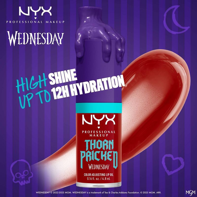 slide 5 of 10, NYX Professional Makeup Wednesday Color-Shifting Lip Oil - Thorn Pricked - 0.16 fl oz, 0.16 fl oz