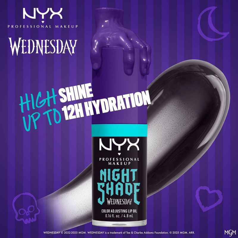slide 5 of 10, NYX Professional Makeup Wednesday Color-Shifting Lip Oil - Nightshade - 0.16 fl oz, 0.16 fl oz
