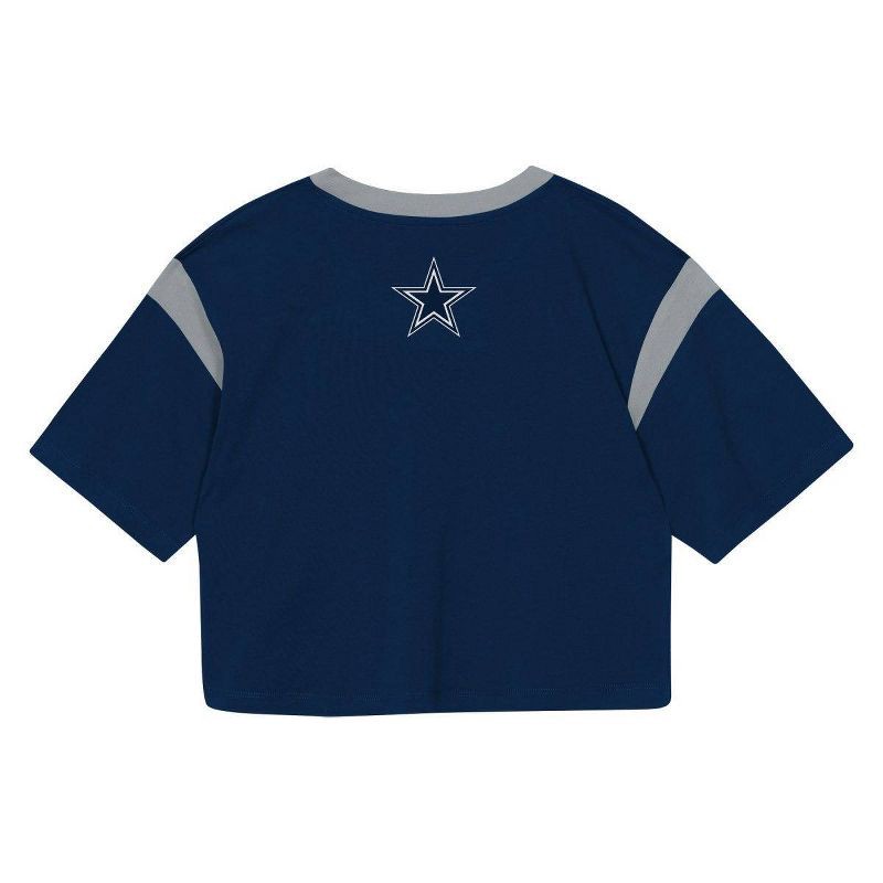 slide 3 of 3, NFL Dallas Cowboy Women's Short Sleeve Fashion Crop Jersey - L, 1 ct