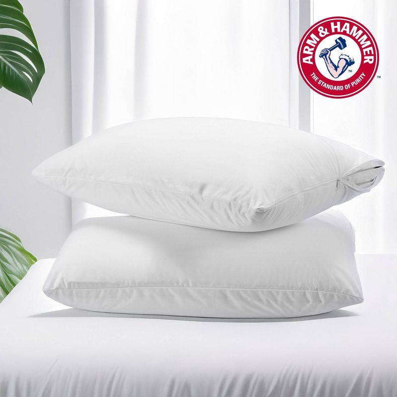 slide 2 of 9, Arm & Hammer 2pk Easy Care Pillow Protector, 2 ct