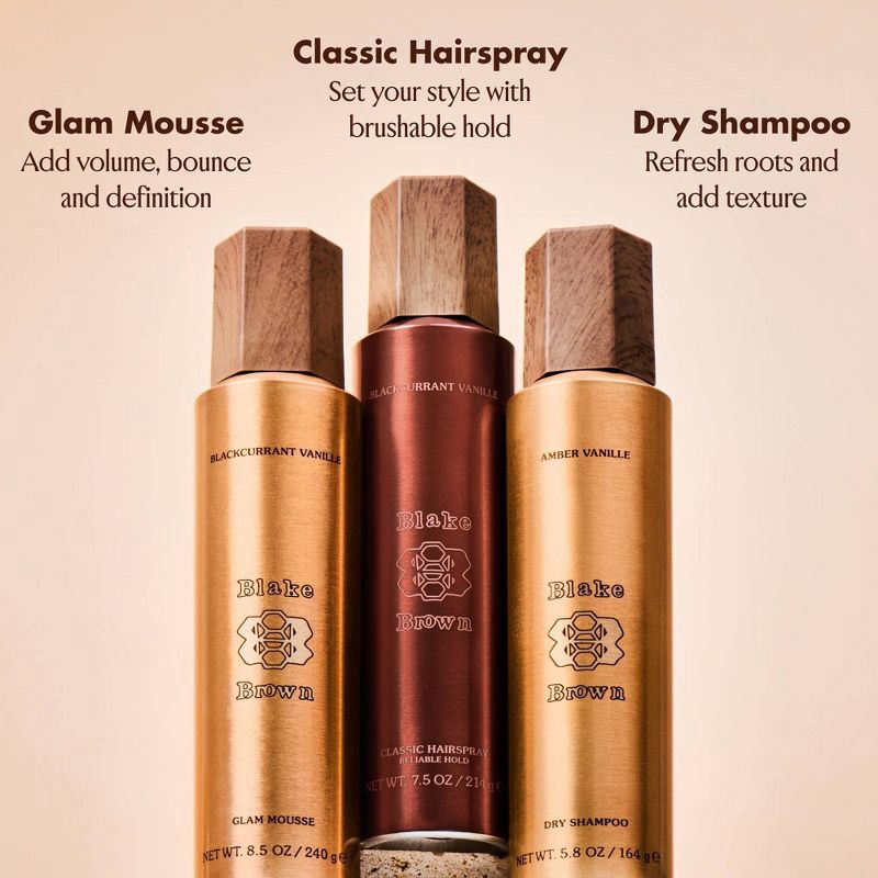 slide 6 of 9, Blake Brown Classic Hairspray - Reliable Flexible Hold - Blackcurrant Vanille - Vanilla Floral Fragrance - 7.5fl oz, 7.5 fl oz