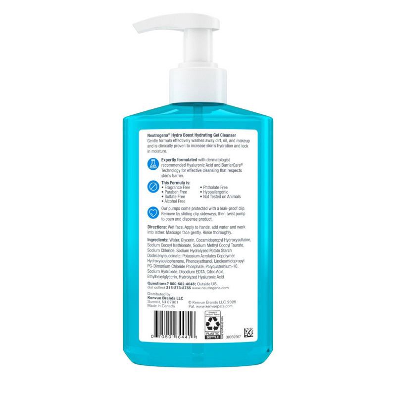 slide 2 of 11, Neutrogena Hydro Boost Hydrating Facial Cleanser and Makeup Remover with with Hyaluronic Acid - Fragrance Free - 16 fl oz, 16 fl oz