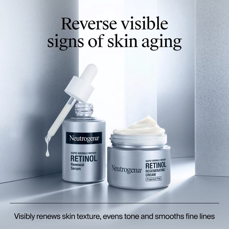 slide 9 of 10, Neutrogena Rapid Wrinkle Repair Retinol Renewal Serum - 1 fl oz, 1 fl oz