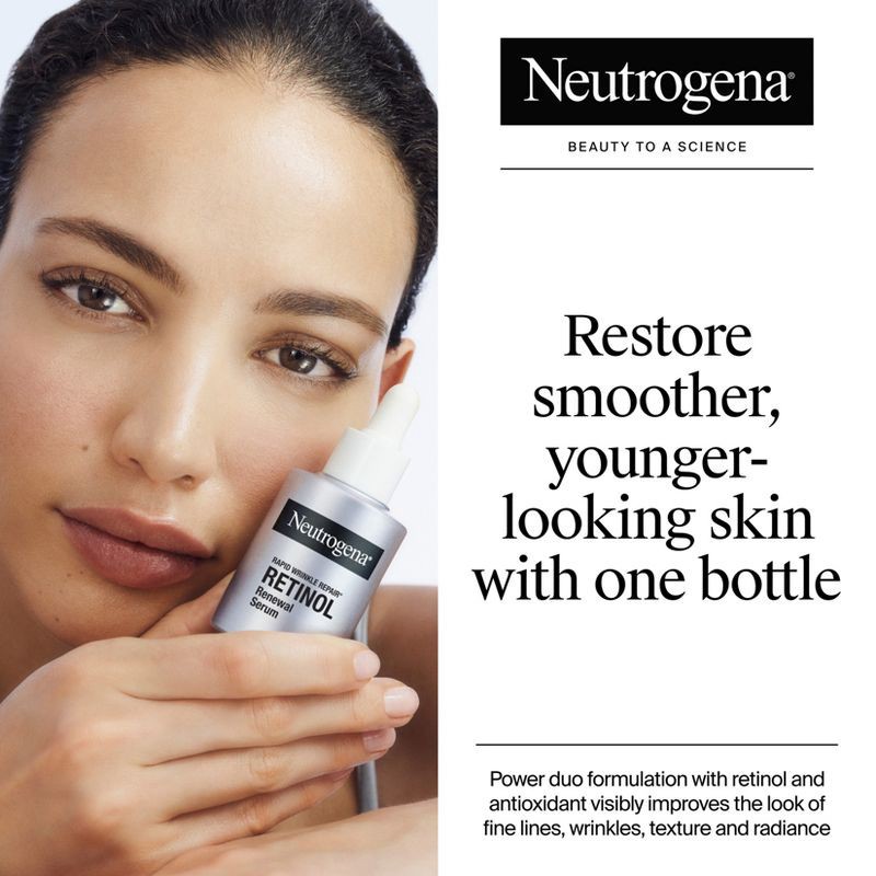 slide 10 of 10, Neutrogena Rapid Wrinkle Repair Retinol Renewal Serum - 1 fl oz, 1 fl oz
