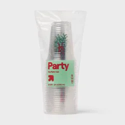Holiday Disposable Clear Cup - Holly - 18oz/30ct - up&up™