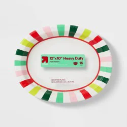Holiday Disposable Platter - Brights Stripe - 16ct - up&up™