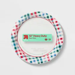 Holiday Disposable Plates - Red Green Plaid - 10" - 24ct - up&up™