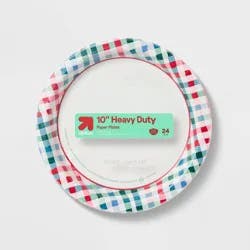 Holiday Disposable Plates - Red Green Plaid - 10" - 24ct - up&up™