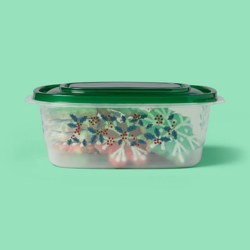 slide 2 of 3, Holiday Large Rectangle Food Storage Container - 66oz/3ct - up&up™, 66 oz, 3 ct