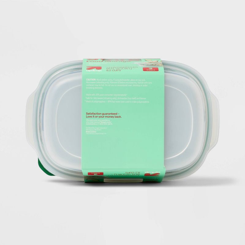 slide 3 of 3, Holiday Large Rectangle Food Storage Container - 66oz/3ct - up&up™, 66 oz, 3 ct