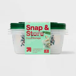 Holiday Large Rectangle Food Storage Container - 66oz/3ct - up&up™