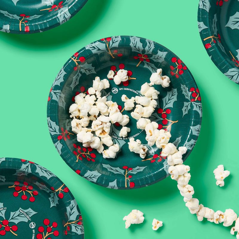 slide 2 of 3, Holiday Disposable Bowls - Holly - 20oz/20ct - up&up™, 20 ct; 20 oz