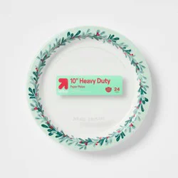 Holiday Disposable Plates - Holly - 10" - 24ct - up&up™
