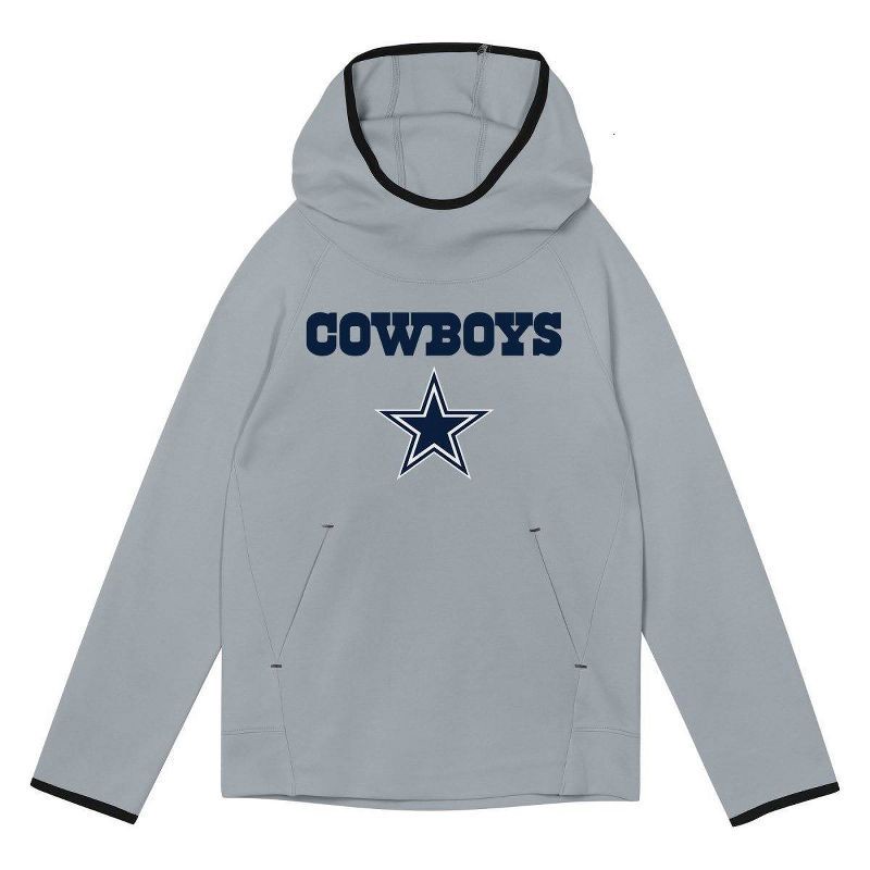 slide 3 of 3, NFL Dallas Cowboy Boys' Gray Performance Hooded Sweatshirt - XS, 1 ct