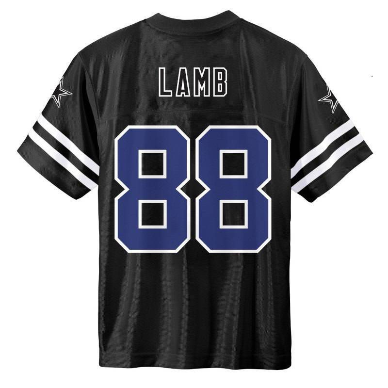slide 3 of 3, NFL Dallas Cowboy CeeDee Lamb Boys' Black Short Sleeve Jersey - L, 1 ct
