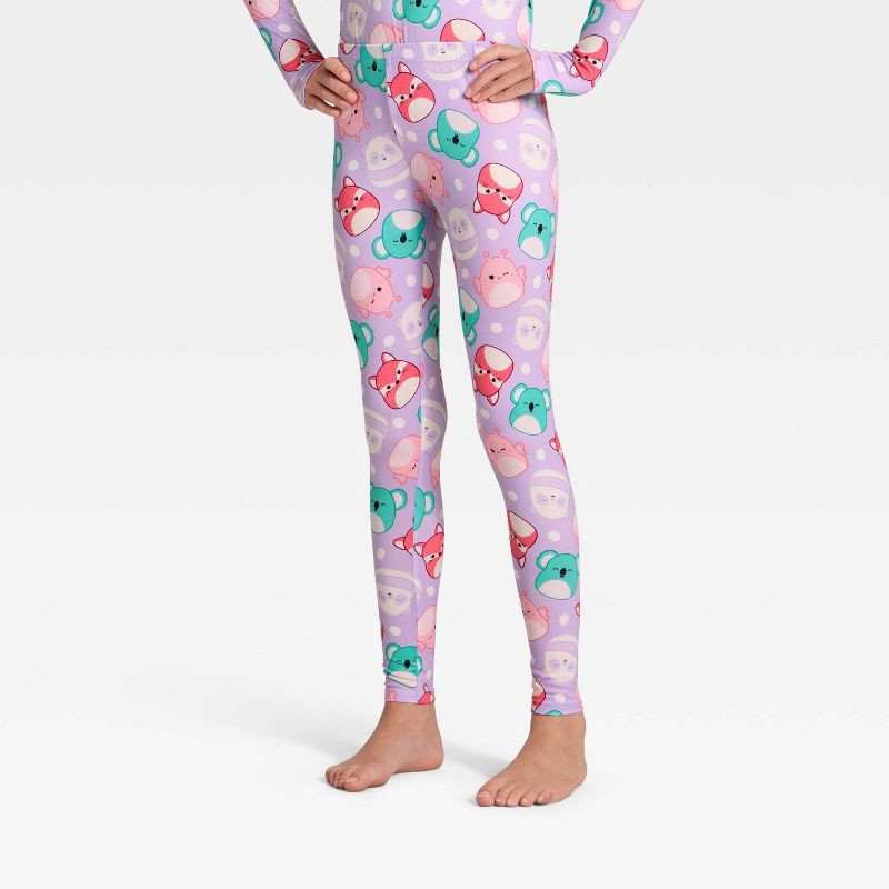slide 4 of 4, Warm Essentials by Cuddl Duds Girls' Squishmallows Thermal Underwear Set - Lavender M, 1 ct