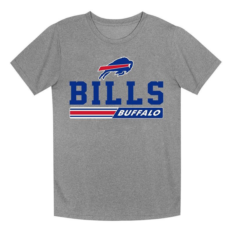 slide 1 of 1, NFL Buffalo Bills Boys' Gray Heather Short Sleeve Poly T-Shirt - XS, 1 ct