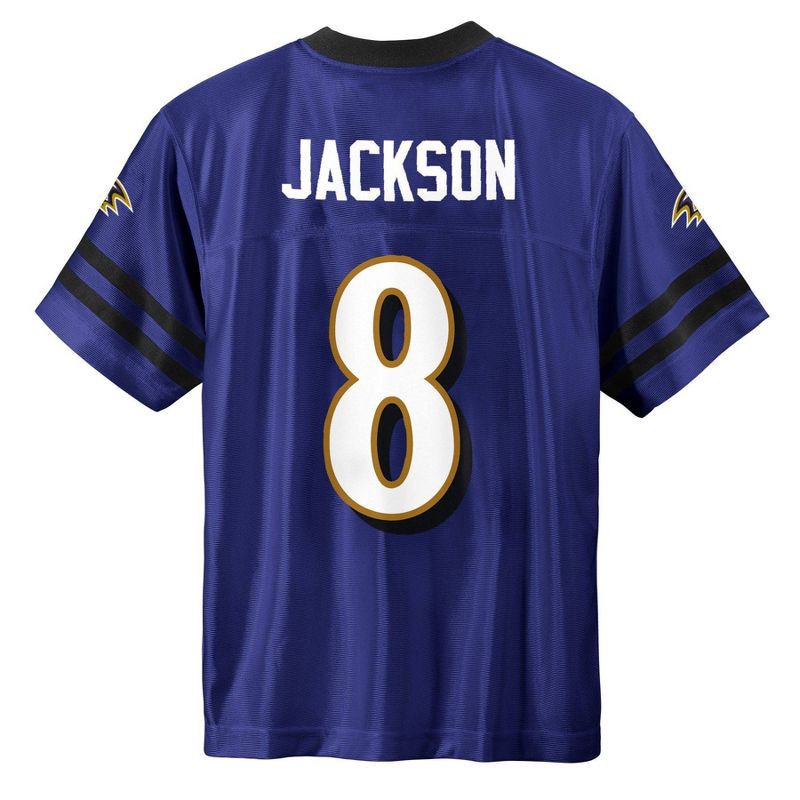 slide 3 of 3, NFL Baltimore Ravens Lamar Jackson Boys' Short Sleeve Jersey - S, 1 ct