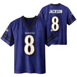 NFL Baltimore Ravens Lamar Jackson Boys' Short Sleeve Jersey - L