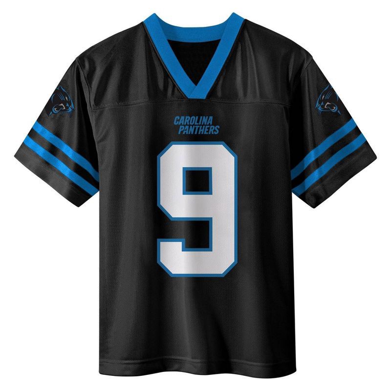 slide 2 of 3, NFL Carolina Panthers Boys' Short Sleeve Jersey - L, 1 ct