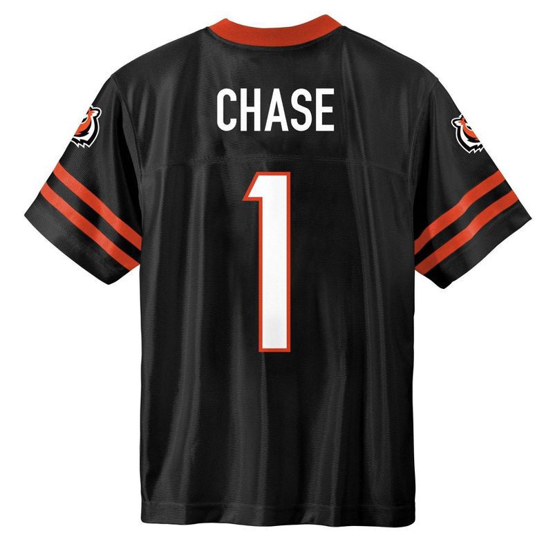 slide 3 of 3, NFL Cincinnati Bengals Ja'Marr Chase Boys' Short Sleeve Jersey - L, 1 ct