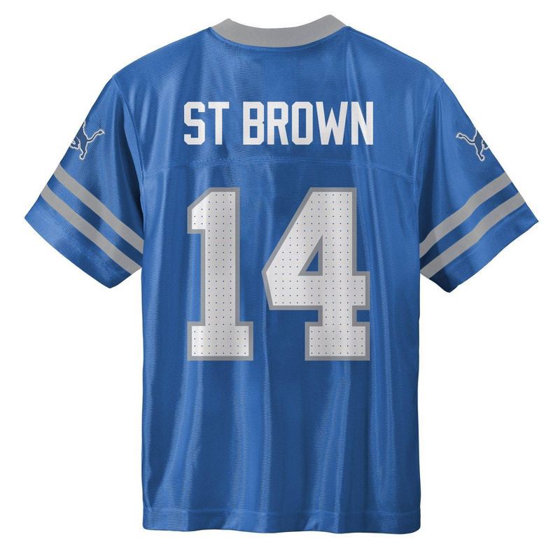 slide 3 of 3, NFL Detroit Lions Amon-Ra St. Brown Boys' Short Sleeve Jersey - M, 1 ct