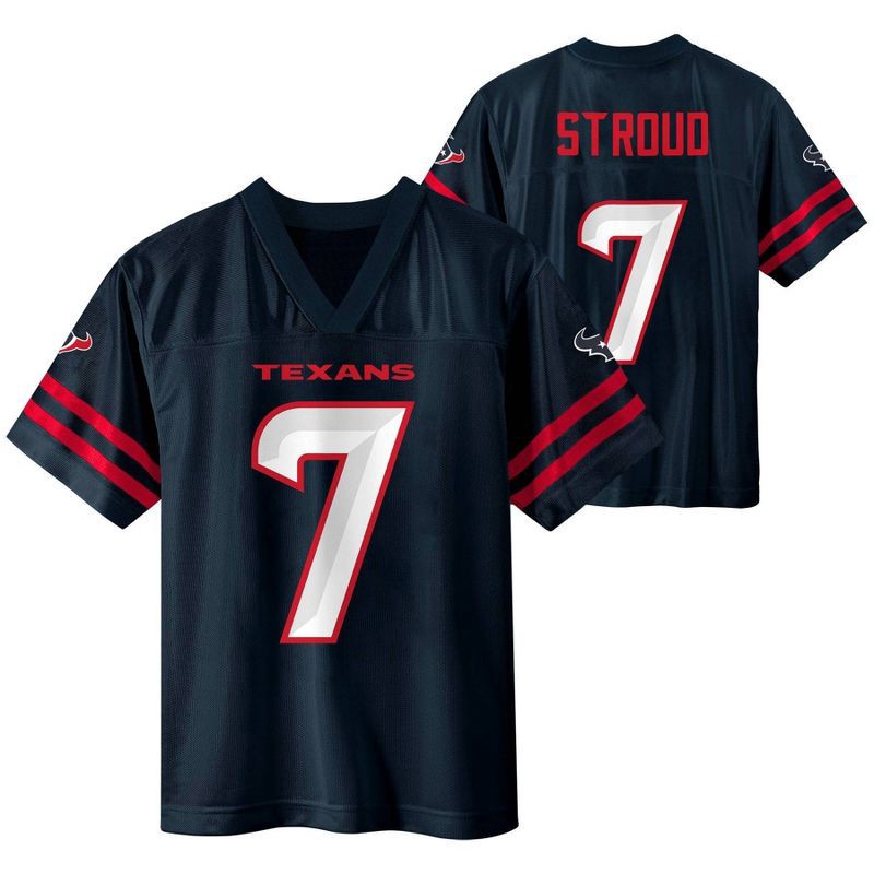 slide 1 of 3, NFL Houston Texans C. J. Stroud Boys' Short Sleeve Jersey - M, 1 ct