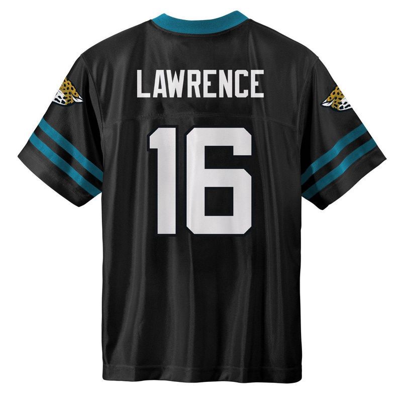 slide 3 of 3, NFL Jacksonville Jaguars Trevor Lawrence Boys' Short Sleeve Jersey - L, 1 ct