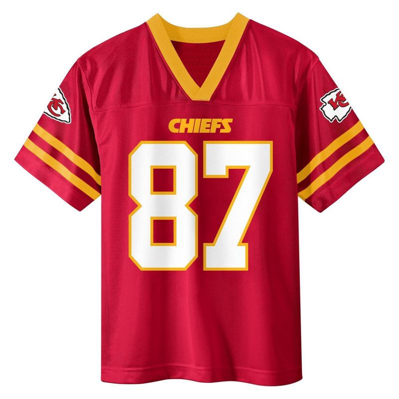 slide 2 of 3, NFL Kansas City Chiefs Travis Kelce Boys' Short Sleeve Jersey - L, 1 ct