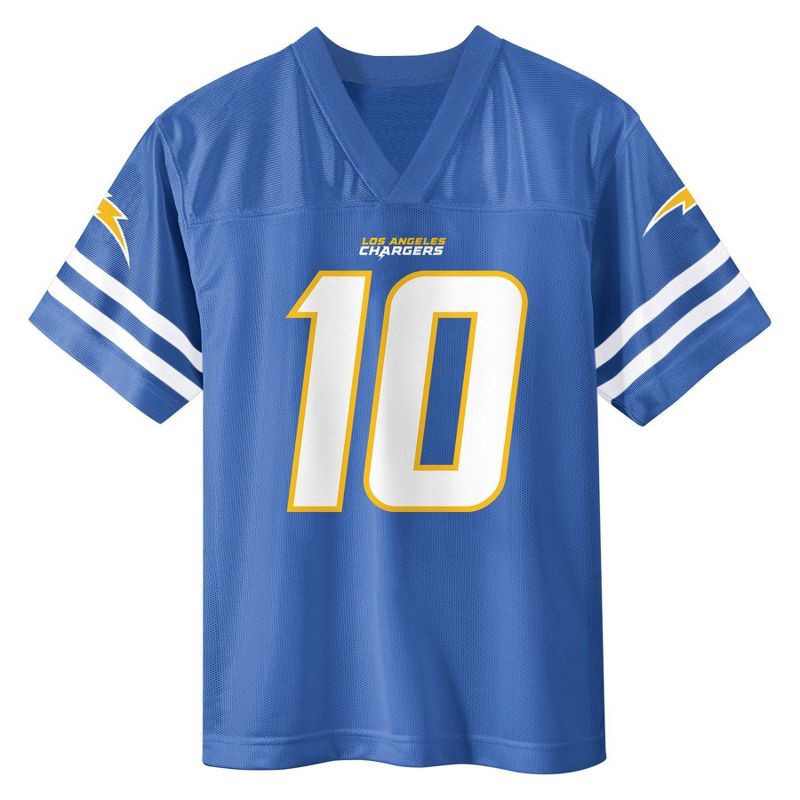 slide 2 of 3, NFL Los Angeles Chargers Justin Herbert Boys' Short Sleeve Jersey - L, 1 ct