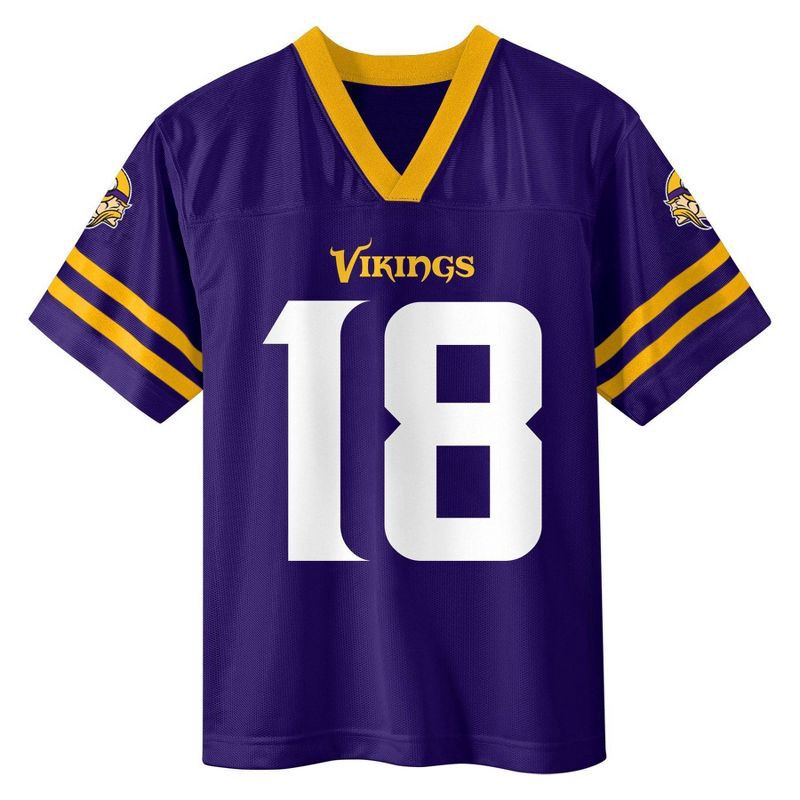 slide 2 of 3, NFL Minnesota Vikings Justin Jefferson Boys' Short Sleeve Jersey - XS, 1 ct